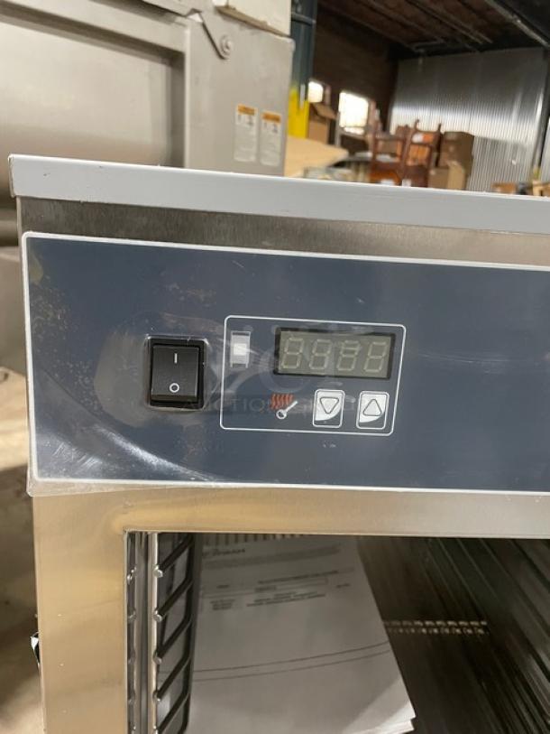 BRAND NEW! IN THE BOX! Alto-Shaam! 2023!  Halo Heat Series Commercial Stainless Steel 6 Pan Low Temp Hot Food Holding Cabinet! EcoSmart Certified! With Adjustable Thermostat! With Chrome Plated Wired Racks! Model: 500-S SN: 3382413-1! 120V 1 Phase! On Casters! - Image 8 of 13