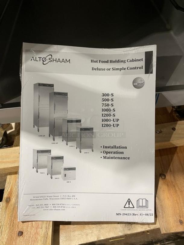 BRAND NEW! IN THE BOX! Alto-Shaam! 2023!  Halo Heat Series Commercial Stainless Steel 6 Pan Low Temp Hot Food Holding Cabinet! EcoSmart Certified! With Adjustable Thermostat! With Chrome Plated Wired Racks! Model: 500-S SN: 3382413-1! 120V 1 Phase! On Casters! - Image 10 of 13