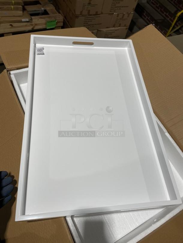 NEW! FULL PALLET! Wescon By Lancaster Commercial Products Commercial White Large Size Lacquered MDF Serving Trays! With Handles! Model: 0911002WHT4! ALL NEW IN THE BOX! 28X Your Bid! - Image 8 of 13