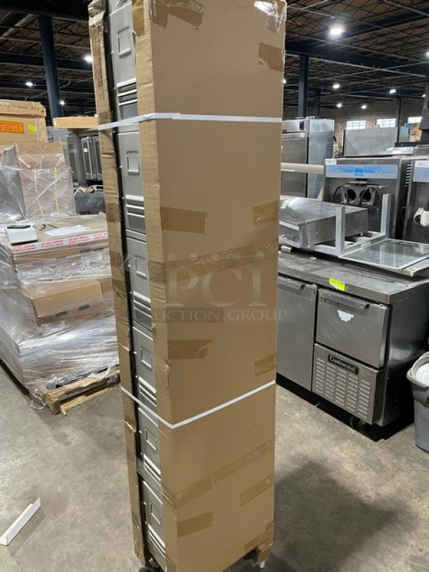 BRAND NEW! IN THE BOX! GSW-USA Commercial Powder Coated Steel 6-Tier Grid Vented Lockers! With Individual Name/Tag Holders! Model: ELS-6DR! On Adjustable Legs! 3X Your Bid! - Image 4 of 11