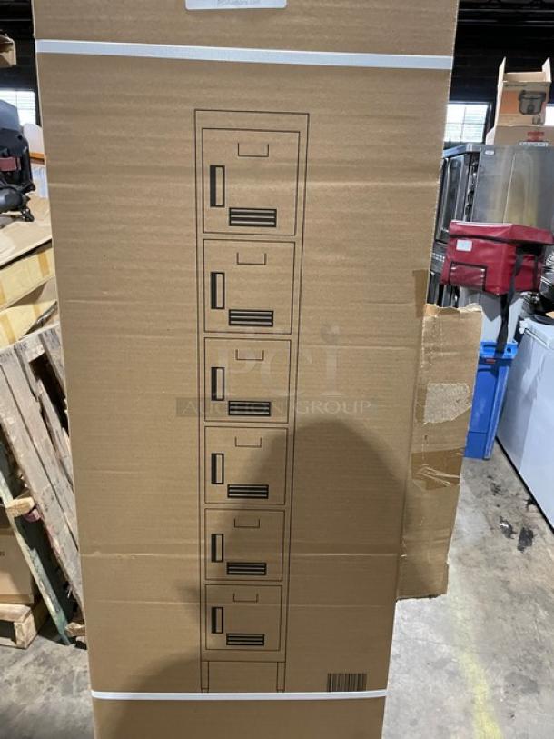 BRAND NEW! IN THE BOX! GSW-USA Commercial Powder Coated Steel 6-Tier Grid Vented Lockers! With Individual Name/Tag Holders! Model: ELS-6DR! On Adjustable Legs! 3X Your Bid! - Image 11 of 11