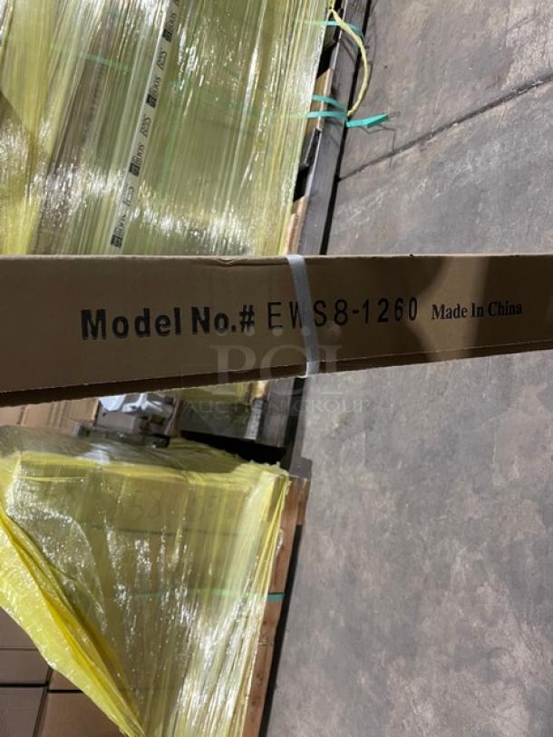 BRAND NEW! IN THE BOX! John Boos Commercial Stainless Steel Wall-Mount 60" x 12" Safety Stallion Front Edge Shelf! With 1.5" Turned Up Backsplash! With Support Brackets! Model: EWS8-1260! - Image 5 of 5