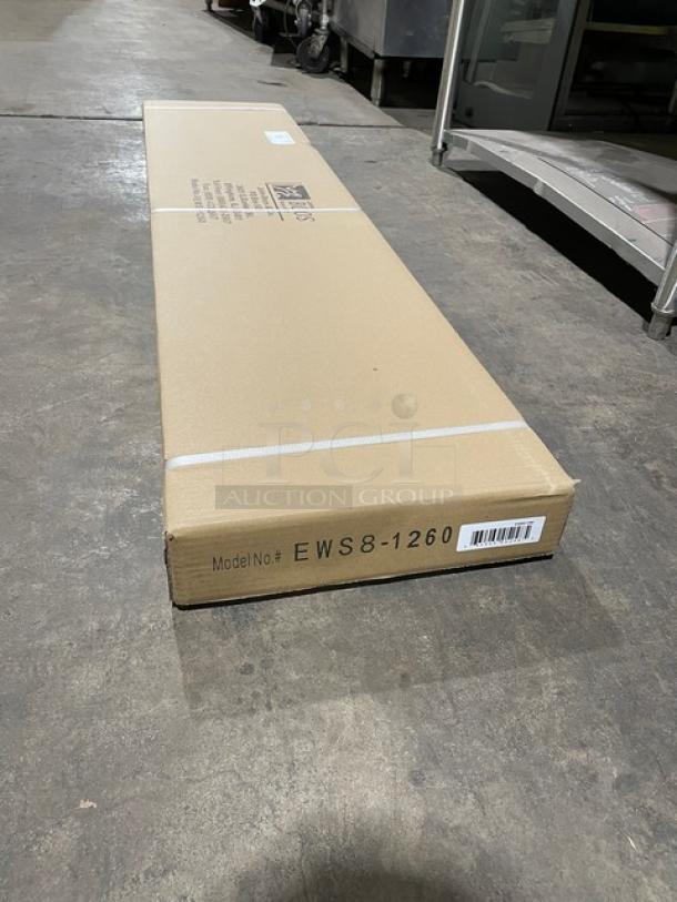 BRAND NEW! IN THE BOX! John Boos Commercial Stainless Steel Wall-Mount 60" x 12" Safety Stallion Front Edge Shelf! With 1.5" Turned Up Backsplash! With Support Brackets! Model: EWS8-1260! - Image 3 of 6