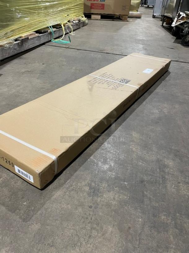BRAND NEW! IN THE BOX! John Boos Commercial Stainless Steel Wall-Mount 60" x 12" Safety Stallion Front Edge Shelf! With 1.5" Turned Up Backsplash! With Support Brackets! Model: EWS8-1260! - Image 4 of 6