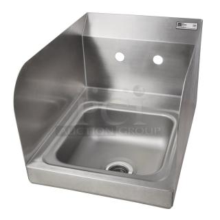 BRAND NEW! IN THE BOX! John Boos Commercial Stainless Steel Wall Mount Pro-Bowl Hand Washing Sink! With Back & Side Splashes! With Faucet Holes! With Basket Drain & Mounting Brackets! Model: PBHS-W-0909-SSLR!