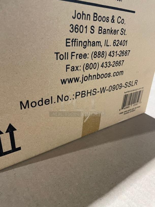 BRAND NEW! IN THE BOX! John Boos Commercial Stainless Steel Wall Mount Pro-Bowl Hand Washing Sink! With Back & Side Splashes! With Faucet Holes! With Basket Drain & Mounting Brackets! Model: PBHS-W-0909-SSLR! - Image 6 of 12