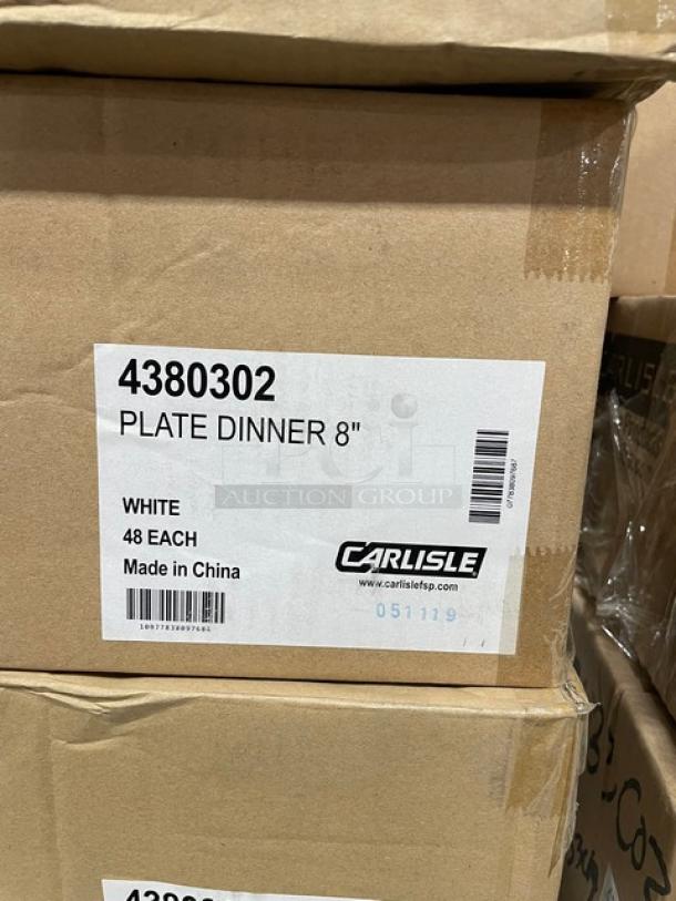 NEW! MIXED PALLET! Tuxton Reno Series Commercial Eggshell White 16 Oz. China Bowls! Model: TRE-060! With Carlisle Epicure Series Commercial White Melamine 8" Dinner Plates! Model: 4380302! With Wipes Plus Commercial Alcohol-Free Hand Sanitizing Wipe Refills! Model: 37503! With Rak Porcelain USA Commercial Rectangular Mini Max 15-3/4" x 4-1/4" Trays! Model: OPRL40! With Carlisle Sparta Spectrum Series Commercial Red Cutting Boards! Model: N10888! With San Jamar Summit Arriba Series Commercial Twist Passive Dispenser! Model: WP9070BKSS! ALL NEW IN THE BOX! 97X Your Bid! - Image 6 of 11