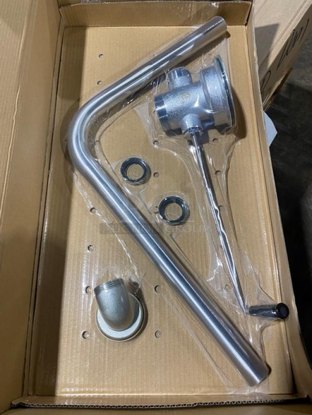 BRAND NEW! IN THE BOX! BK Resources Commercial Stainless Steel Twist Lever Drain! With Overflow! Model: PB-LWR-10V! With Commercial Metal Lever Waste Support Arm Bracket! Model: PB-LWB! All One Money! - Image 6 of 8