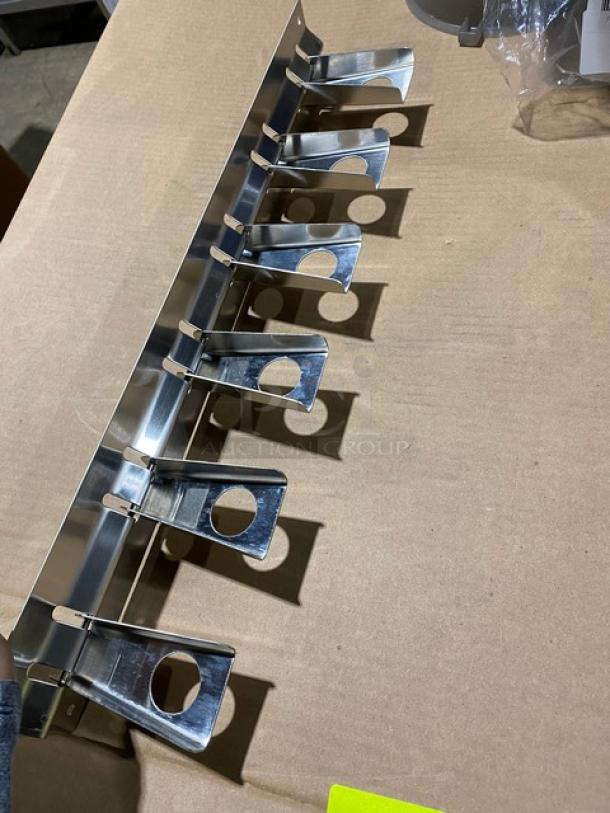 BRAND NEW! FMP Commercial Stainless Steel Wall Mount 6-Slot Broom/Mop Holder! Model: 159-1140! - Image 6 of 8