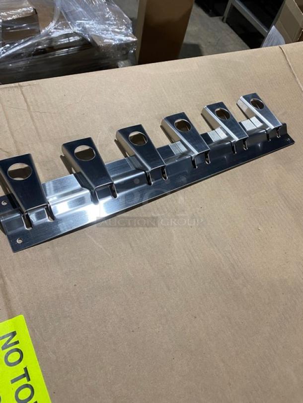 BRAND NEW! FMP Commercial Stainless Steel Wall Mount 6-Slot Broom/Mop Holder! Model: 159-1140! - Image 8 of 8