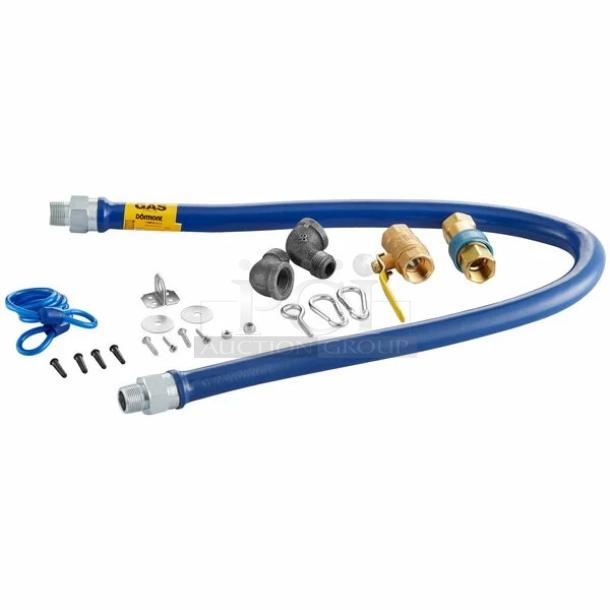 BRAND NEW! IN THE BOX! Dormont By Watts Brand Commercial Deluxe 48" Blue Hose Moveable Gas Connector Kit! With Snap Fast Quick Disconnect! Model: 1675KIT48! - Image 1 of 8