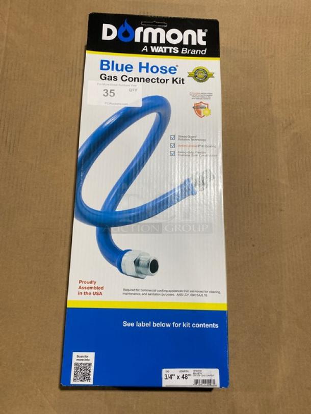 BRAND NEW! IN THE BOX! Dormont By Watts Brand Commercial Deluxe 48" Blue Hose Moveable Gas Connector Kit! With Snap Fast Quick Disconnect! Model: 1675KIT48! - Image 2 of 8
