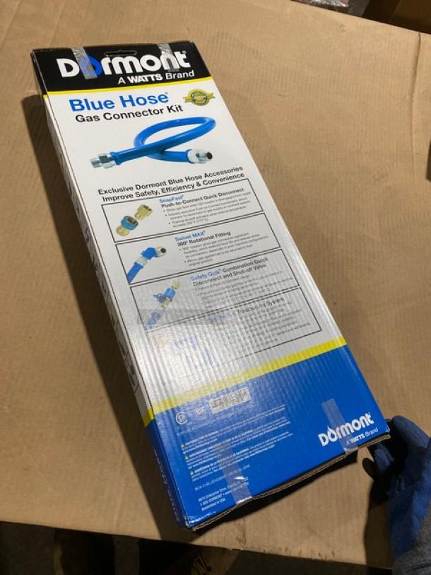 BRAND NEW! IN THE BOX! Dormont By Watts Brand Commercial Deluxe 48" Blue Hose Moveable Gas Connector Kit! With Snap Fast Quick Disconnect! Model: 1675KIT48! - Image 4 of 8