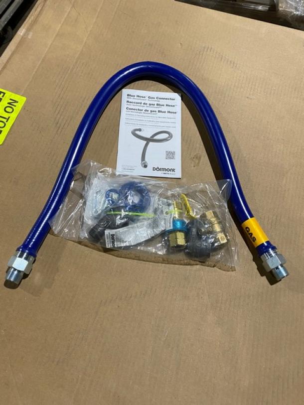 BRAND NEW! IN THE BOX! Dormont By Watts Brand Commercial Deluxe 48" Blue Hose Moveable Gas Connector Kit! With Snap Fast Quick Disconnect! Model: 1675KIT48! - Image 5 of 8