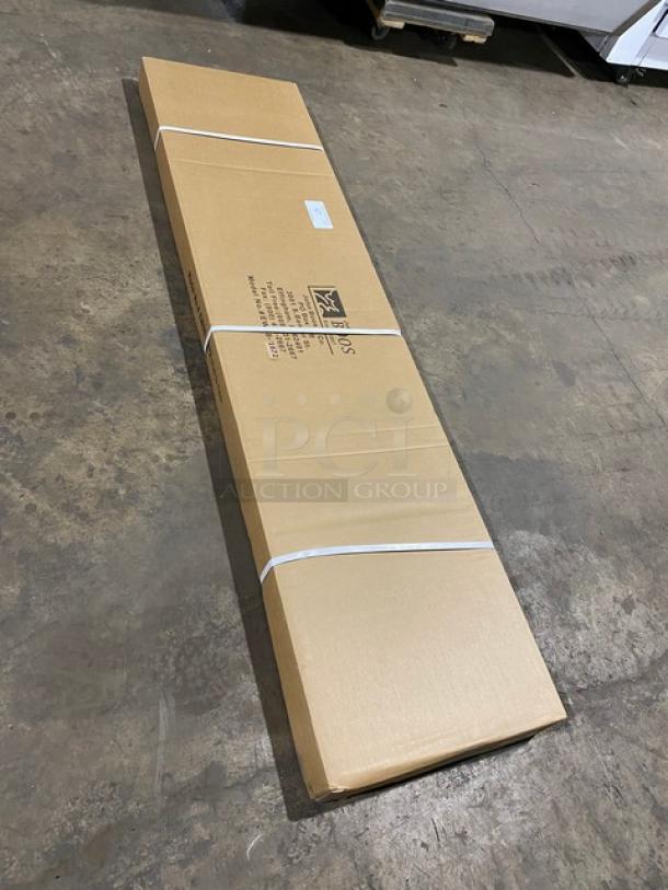 BRAND NEW! IN THE BOX! John Boos Commercial Stainless Steel 72" x 16" Wall-Mount Shelf! With Safety Stallion Front Edge! With 1.5" Turned Up Backsplash! With Support Brackets! Model: EWS8-1672! - Image 3 of 7