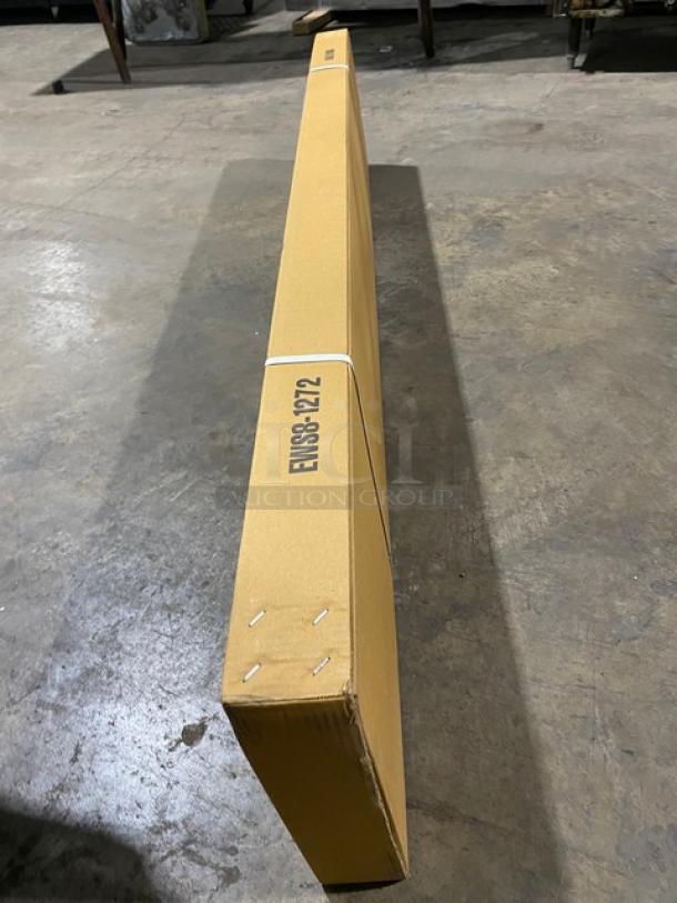 BRAND NEW! IN THE BOX! John Boos Commercial Stainless Steel 72" x 12" Wall-Mount Shelf! With Safety Stallion Front Edge! With 1.5" Turned Up Backsplash! With Support Brackets! Model: EWS8-1272! - Image 5 of 6