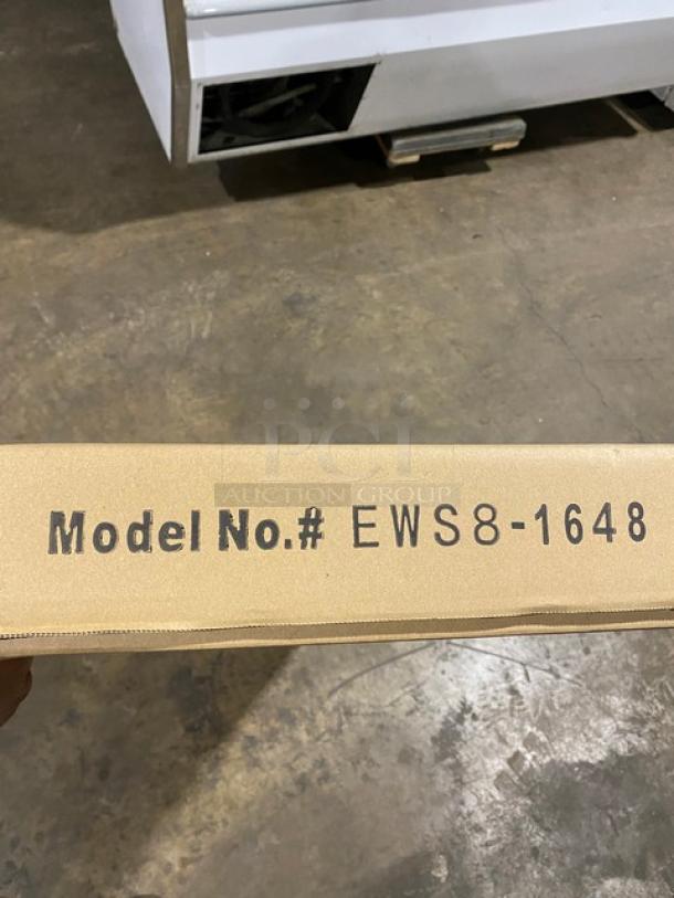 BRAND NEW! IN THE BOX! John Boos Commercial Stainless Steel 48" x 16" Wall-Mount Shelf! With Safety Stallion Front Edge! With 1.5" Turned Up Backsplash! With Support Brackets! Model: EWS8-1648! - Image 5 of 8