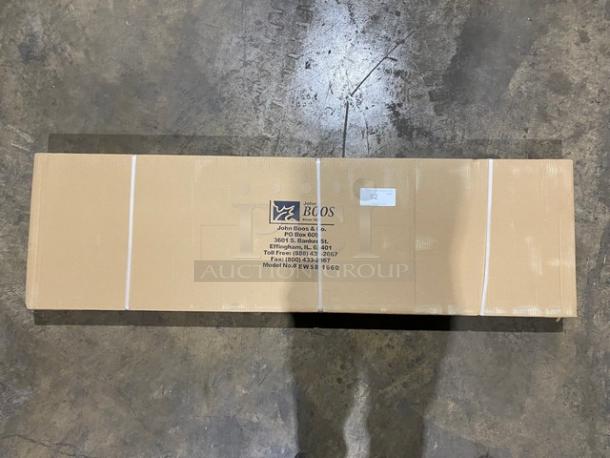 BRAND NEW! IN THE BOX! John Boos Commercial Stainless Steel 60" x 16" Wall-Mount Shelf! With Safety Stallion Front Edge! With 1.5" Turned Up Backsplash! With Support Brackets! Model: EWS8-1660! - Image 2 of 8