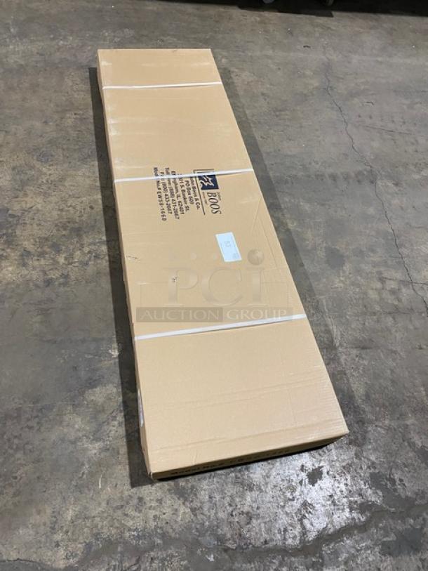 BRAND NEW! IN THE BOX! John Boos Commercial Stainless Steel 60" x 16" Wall-Mount Shelf! With Safety Stallion Front Edge! With 1.5" Turned Up Backsplash! With Support Brackets! Model: EWS8-1660! - Image 3 of 6