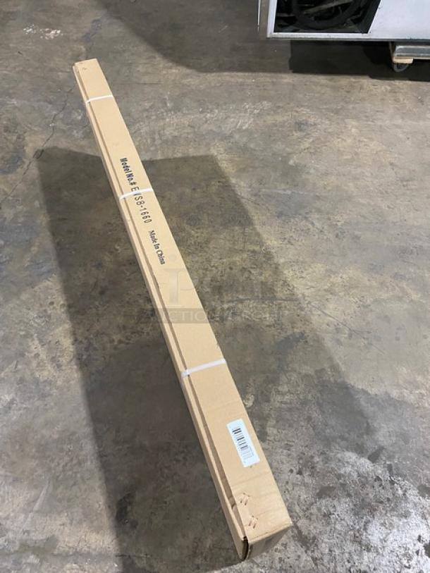 BRAND NEW! IN THE BOX! John Boos Commercial Stainless Steel 60" x 16" Wall-Mount Shelf! With Safety Stallion Front Edge! With 1.5" Turned Up Backsplash! With Support Brackets! Model: EWS8-1660! - Image 5 of 6