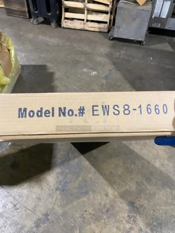 BRAND NEW! IN THE BOX! John Boos Commercial Stainless Steel 60" x 16" Wall-Mount Shelf! With Safety Stallion Front Edge! With 1.5" Turned Up Backsplash! With Support Brackets! Model: EWS8-1660! - Image 6 of 6