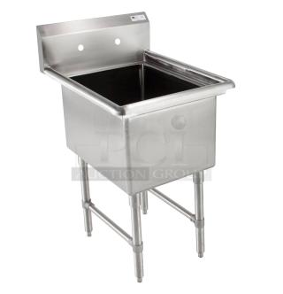 BRAND NEW! John Boos B Series Commercial Stainless Steel 23" One-Compartment Sink! With 10" Boxed Backsplash! With Adjustable Bullet Feet Legs! Model: 1B184!