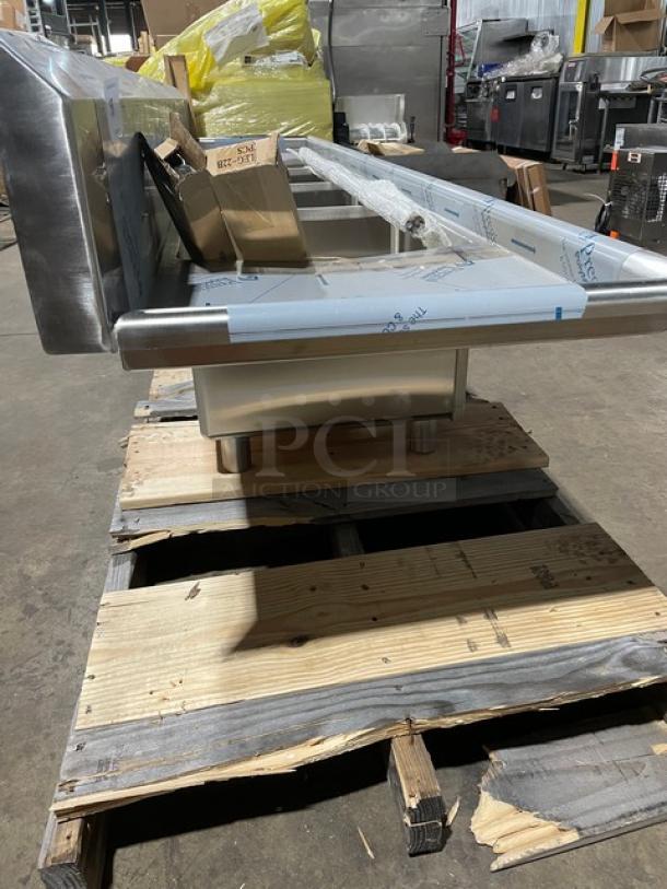 BRAND NEW! John Boos Commercial Stainless Steel 4 Compartment Pro-Bowl Sink! With Left & Right Side Drainboards! With 10" Boxed Back Splash! With Adjustable Bullet Feet Legs! Model: 44PB18-2D18! - Image 5 of 11