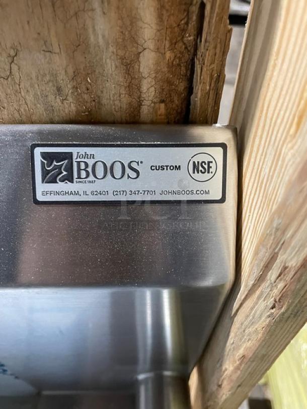 BRAND NEW! John Boos Commercial Stainless Steel 4 Compartment Pro-Bowl Sink! With Left & Right Side Drainboards! With 10" Boxed Back Splash! With Adjustable Bullet Feet Legs! Model: 44PB18-2D18! - Image 10 of 11