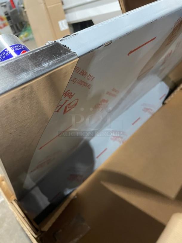 BRAND NEW! IN THE BOX! John Boos Commercial Stainless Steel 48" Worktop Table! With 5" Back Splash! With Safety Stallion Front Edge! With Adjustable Bracing & Bullet Feet Legs! Model: ST6R5-3048SBK! - Image 7 of 7