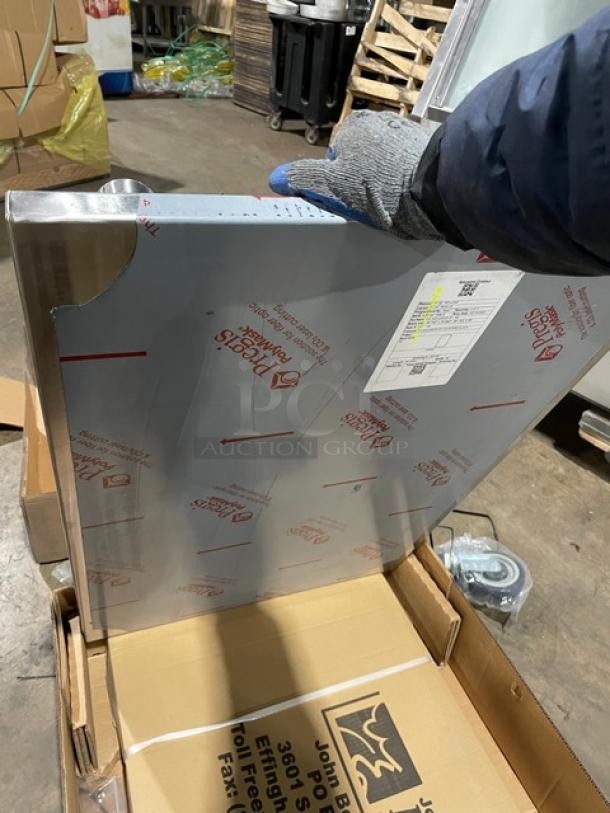 BRAND NEW! IN THE BOX! John Boos Commercial Stainless Steel 36" Flat Worktop Table! With Safety Stallion Front & Rear Edges! With Adjustable Undershelf! Model: ST6-3624SSK! With John Boos Commercial Heavy-Duty Casters Included! Model: CAS01-R! - Image 7 of 9