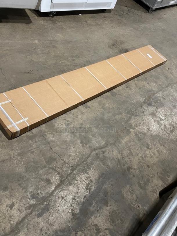 BRAND NEW! IN THE BOX! John Boos Commercial Stainless Steel 108" Wall Mount Shelf! With Pot Rack & Hooks! With 1.5" Rear Up-Turn Back Splash! Model: BHS16108PR! - Image 3 of 7