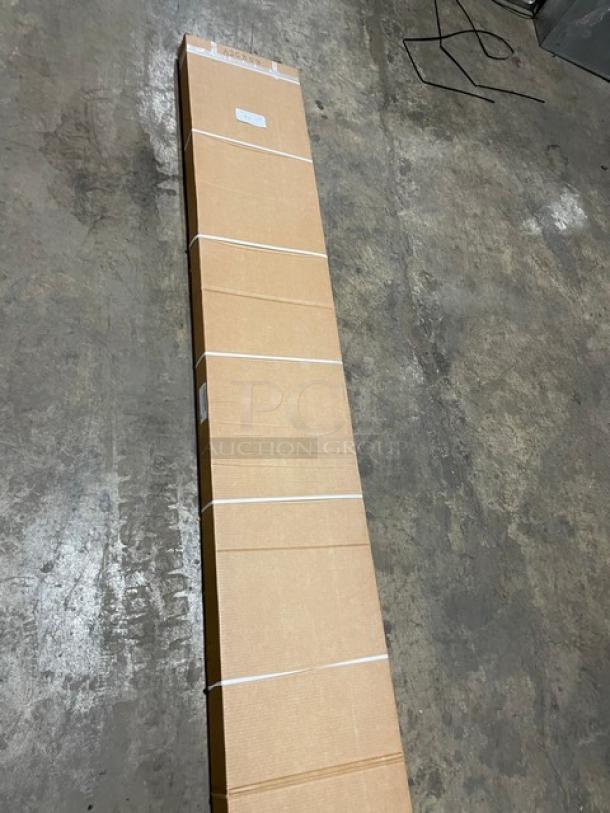 BRAND NEW! IN THE BOX! John Boos Commercial Stainless Steel 108" Wall Mount Shelf! With Pot Rack & Hooks! With 1.5" Rear Up-Turn Back Splash! Model: BHS16108PR! - Image 6 of 7