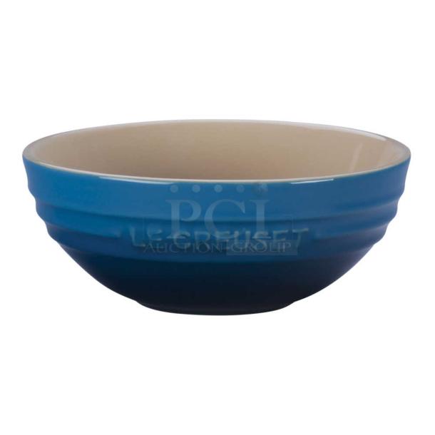 BRAND NEW! IN THE BOX! Le Creuset Commercial Stoneware Marseille Blue 3.1 Qt. Round Multi-Bowls! 4 Per Case! 2X Your Bid! - Image 1 of 8
