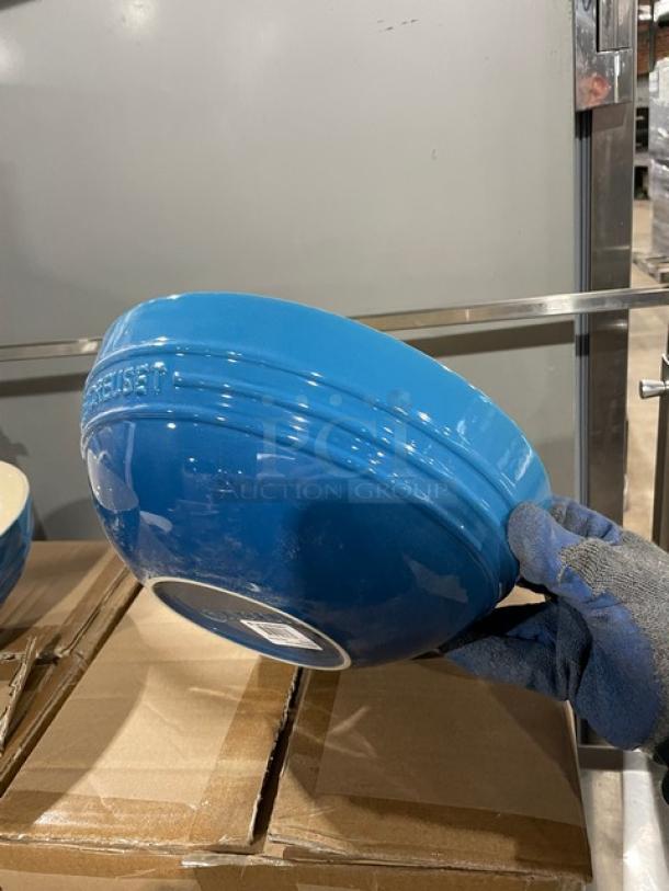 BRAND NEW! IN THE BOX! Le Creuset Commercial Stoneware Marseille Blue 3.1 Qt. Round Multi-Bowls! 4 Per Case! 2X Your Bid! - Image 5 of 8