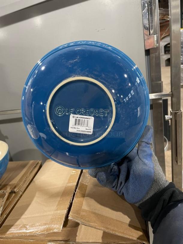 BRAND NEW! IN THE BOX! Le Creuset Commercial Stoneware Marseille Blue 3.1 Qt. Round Multi-Bowls! 4 Per Case! 2X Your Bid! - Image 6 of 8