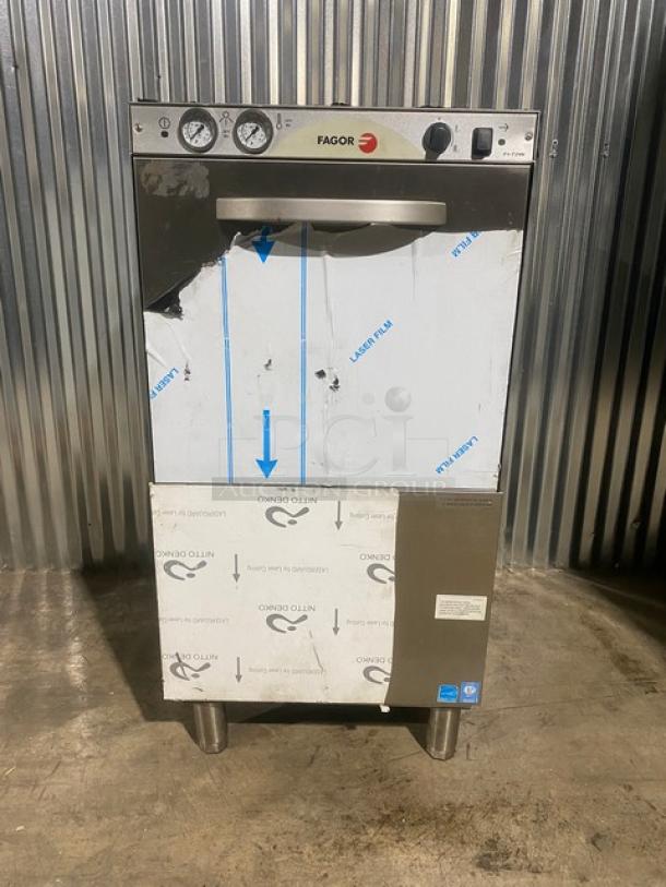 NEW! SCRATCH-N-DENT! Fagor Commercial Stainless Steel Free-Standing Professional Dishwasher! Energy Star Certified! Model: FI-72W4W SN: 1102 000163! 240V 3 Phase! On Legs! - Image 1 of 11