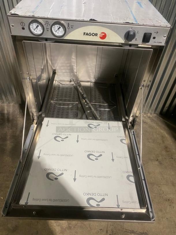 NEW! SCRATCH-N-DENT! Fagor Commercial Stainless Steel Free-Standing Professional Dishwasher! Energy Star Certified! Model: FI-72W4W SN: 1102 000163! 240V 3 Phase! On Legs! - Image 7 of 11
