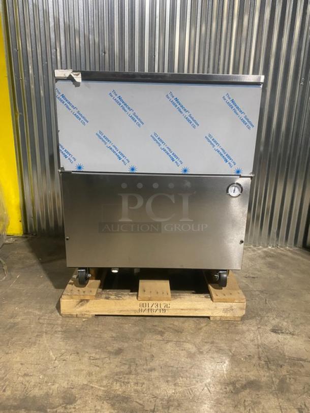 NEW! SCRATCH-N-DENT! Beverage-Air Commercial Stainless Steel Cold Wall Single Access Milk Cooler! Energy Star Certified! With Heavy-Duty Epoxy-Coated Wire Rack! With Safety Bumper Edge Self-Latching Doors/Lids! Model: SM34HC-S SN: 13206661! 115V 1 Phase! On Casters! - Image 1 of 15
