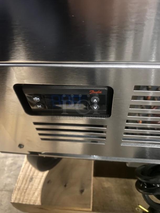 NEW! SCRATCH-N-DENT! Beverage-Air Commercial Stainless Steel Cold Wall Single Access Milk Cooler! Energy Star Certified! With Heavy-Duty Epoxy-Coated Wire Rack! With Safety Bumper Edge Self-Latching Doors/Lids! Model: SM34HC-S SN: 13206661! 115V 1 Phase! On Casters! - Image 14 of 15