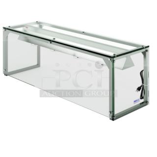 NEW! IN THE BOX! Prepline Commercial Heavy Duty Stainless Steel Framed 60" Glass Sneeze Guard! With Lamp Box & Bulbs! Model: PSG-LT-60!