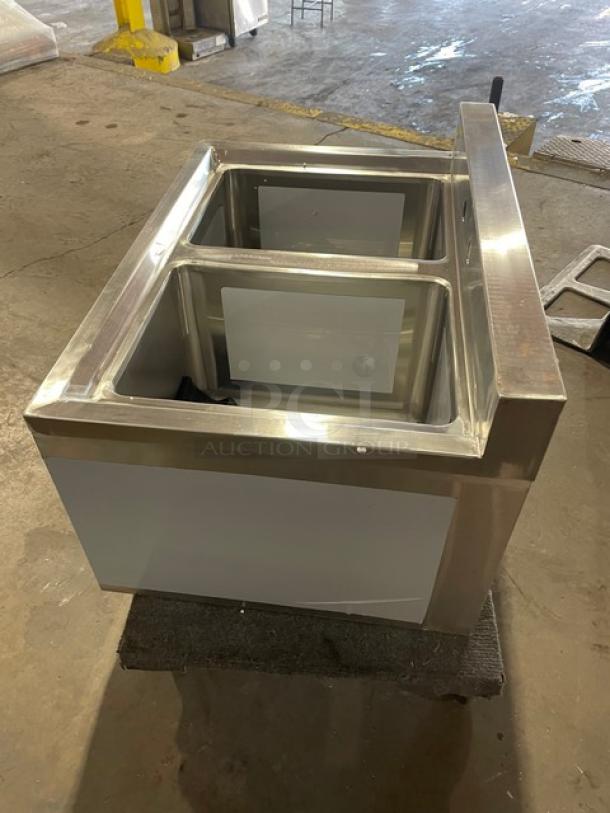 NEW! SCRATCH-N-DENT! Prepline Commercial Stainless Steel 2 Bowl Underbar Hand Sink! With 3" Back Splash! Model: BAR-2C! - Image 3 of 7