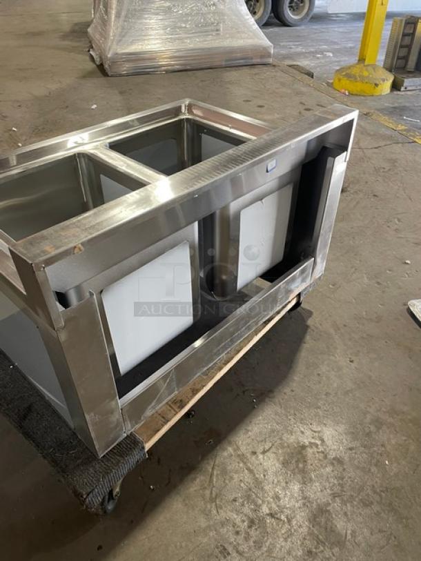 NEW! SCRATCH-N-DENT! Prepline Commercial Stainless Steel 2 Bowl Underbar Hand Sink! With 3" Back Splash! Model: BAR-2C! - Image 4 of 7