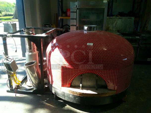 WOW LIKE NEW Forno Bravo 6' Round Brick Pizza Oven Complete With Stand, Controls, Fan, Gas Lines, Chimney - Image 1 of 6