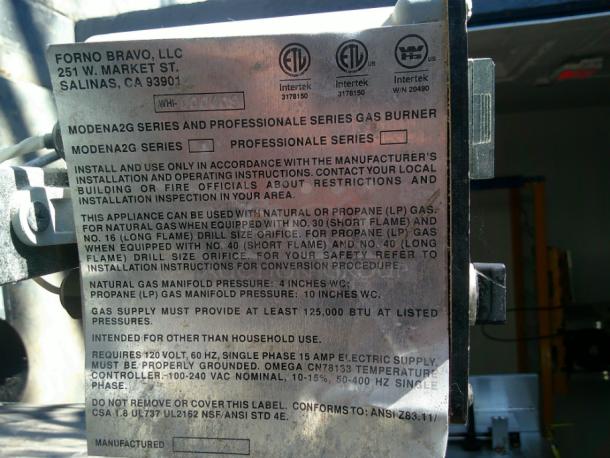 WOW LIKE NEW Forno Bravo 6' Round Brick Pizza Oven Complete With Stand, Controls, Fan, Gas Lines, Chimney - Image 3 of 6