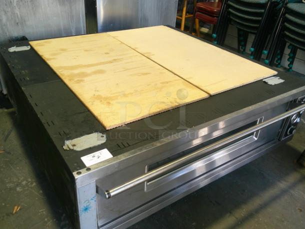 BRAND NEW OPEN BOX AMPTO PM 105.105 52" Electric Countertop Pizza Bake Oven w/ Single Deck, Digital Controls - 3 PHASE ELECTRIC - Image 1 of 7