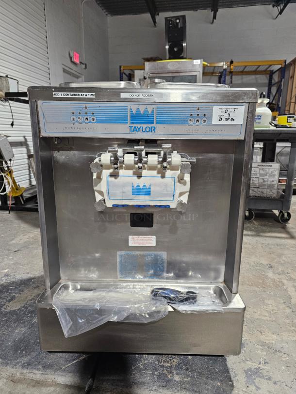 TESTED - BARRELS FREEZE Taylor 338 Double Flavor Twin/Twist Soft Serve Machine 220V Single Phase, Includes NEW Seals, Blades, & All Parts - Image 1 of 8