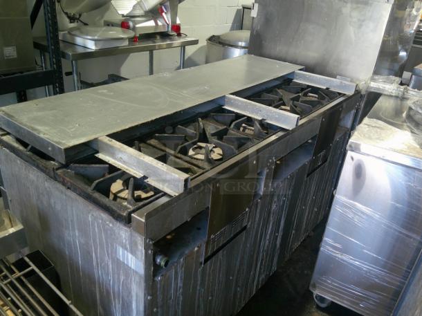BARELY USED 10 Burner & Double Oven Range With Backsplash, Racking - Image 7 of 7