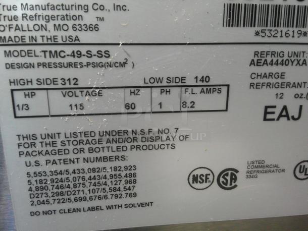 TESTED WORKING True TMC-49-S-SS Milk Cooler w/ Top & Side Access - (768) Half Pint Carton Capacity, 115v - Image 5 of 8
