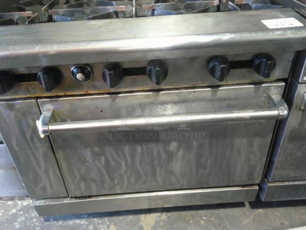 6 Burner Range & Oven W/ Backsplash & Heavy Duty Cast Iron Tray - Image 2 of 5