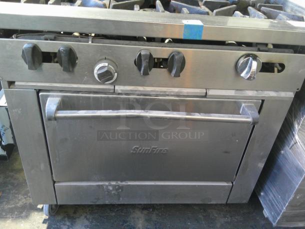 WOW NICE Sunfire 6 Burner Range / Oven Combo With Backsplash - Image 5 of 5